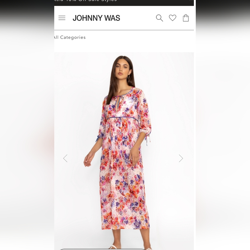 Johnny Was Vibrant Floral Maxi Dress/Swimcover - Pink and Purple